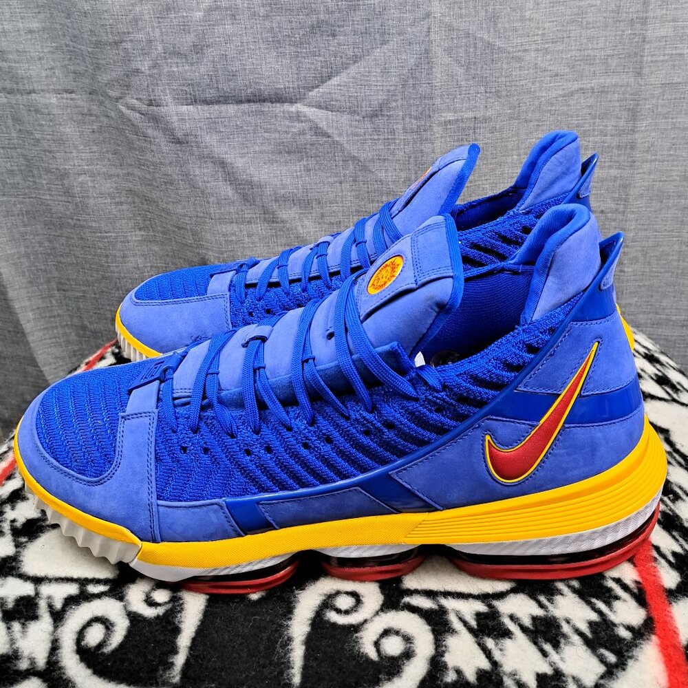 %Size 17 Nike Lebron XVI 16 SB SuperBron Racer Blue Varsity Red Gold White A 12